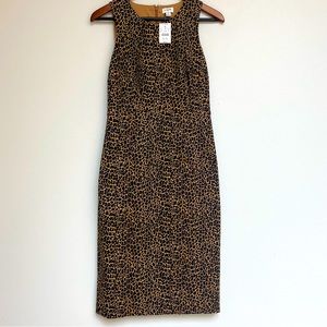 Brand new w/tags JCrew Factory sleeveless Leopard Sheath dress.  Size 0